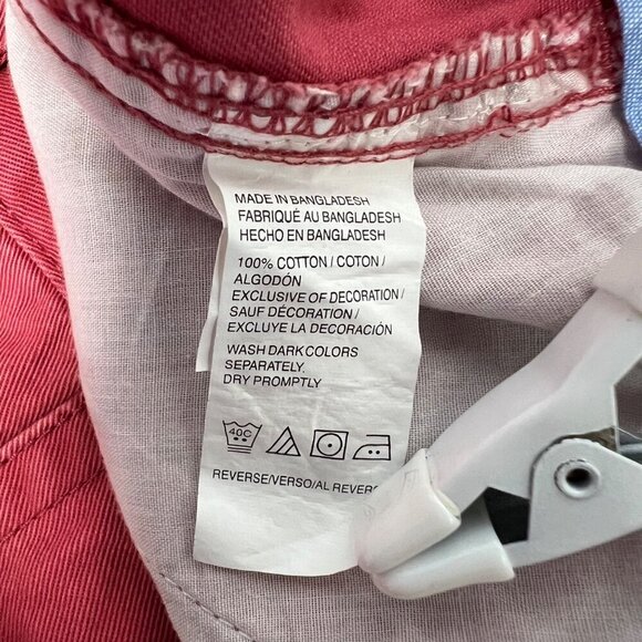 Izod Saltwater Men’s Anchor Print Khaki Shorts Coral/Black Size 42 Waist - Picture 11 of 11